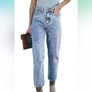 Womens Mom Jeans High Waist Stretchy Denim Pants